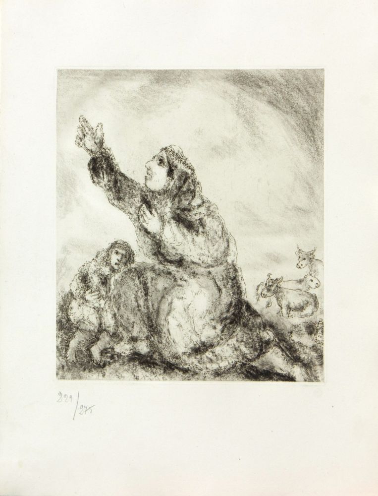 Гравюра Chagall - LA BIBLE ( ANNE INVOQUE L'ETERNEL )