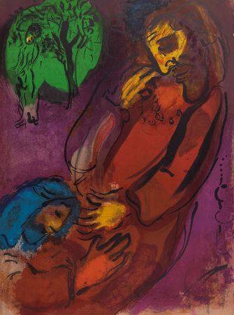Литография Chagall - La Bible : David et Absalom, 1956