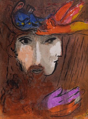 Литография Chagall - La Bible : David et Bethsabée, 1956
