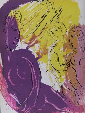 Литография Chagall - La Bible : L'Ange du Paradis, 1956