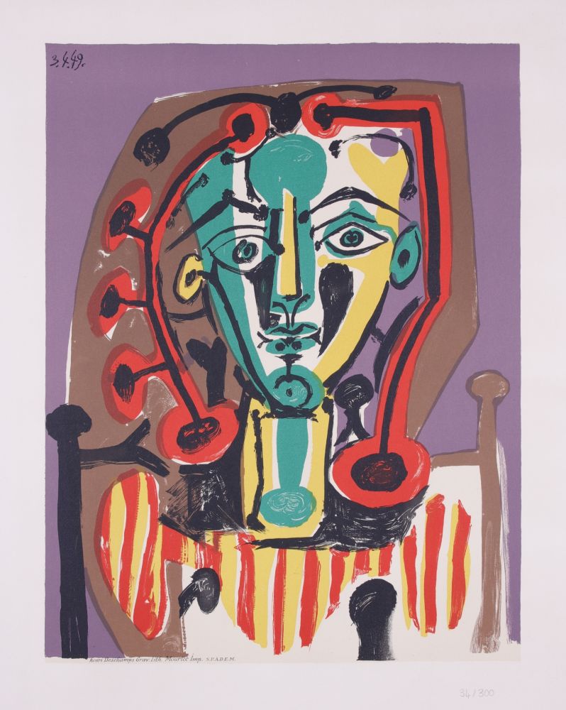 Литография Picasso - La corsage Raye