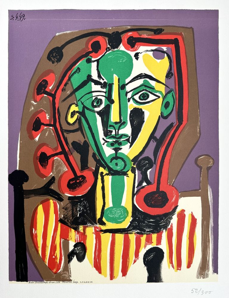 Литография Picasso - La Corsage rayé