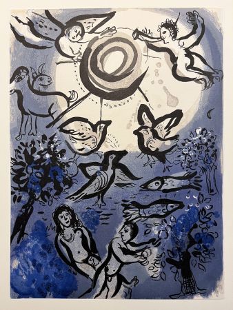 Литография Chagall - LA CRÉATION. Lithographie originale pour DESSINS POUR LA BIBLE (1960)