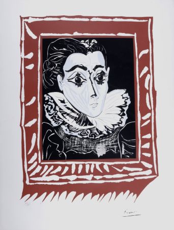 Литография Picasso (After) - La Dame à la Collerette (Portrait de Jacqueline à la Fraise), circa 1970