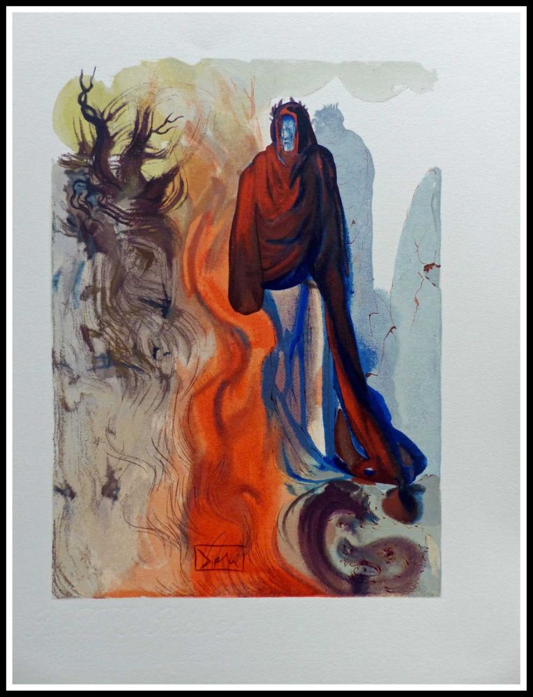 Гравюра На Дереве Dali - LA DIVINE COMEDIE - Apparition de Dante