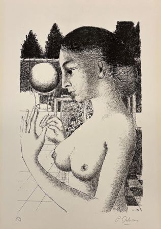 Литография Delvaux - La femme a la boule