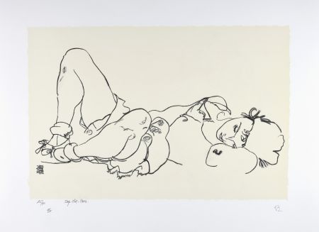 Литография Schiele - La femme allongée, 1918 | Reclining woman, 1918 (Liegende)