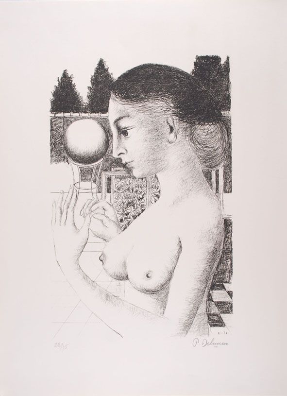 Литография Delvaux - La Femme à la Boule