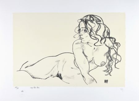 Литография Schiele - La fille aux cheveux longs, 1918 | The girl with long hair, 1918