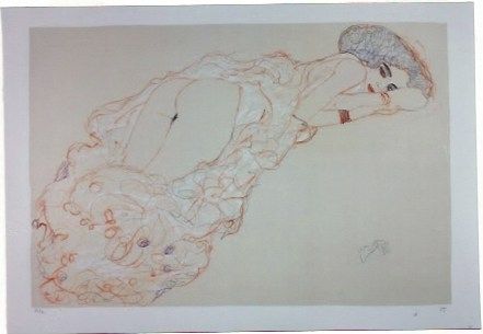 Литография Klimt - La fille en robe longue