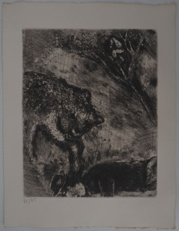 Гравюра Chagall - La fuite (L'ours et les deux compagnons)