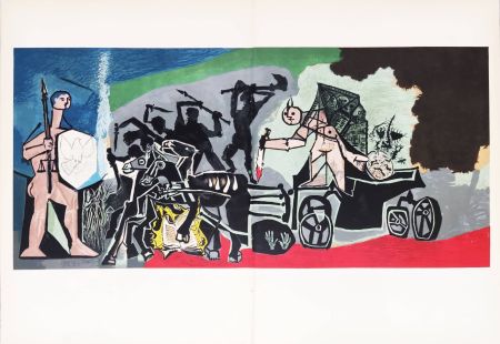 Литография Picasso - La Guerre et la Paix Rouge