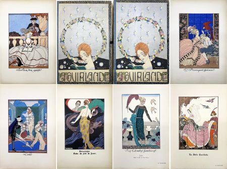 Иллюстрированная Книга Barbier - LA GUIRLANDE. Album mensuel d’Art et de Littérature (1919-1921). Collection complète en 11 fascicules.