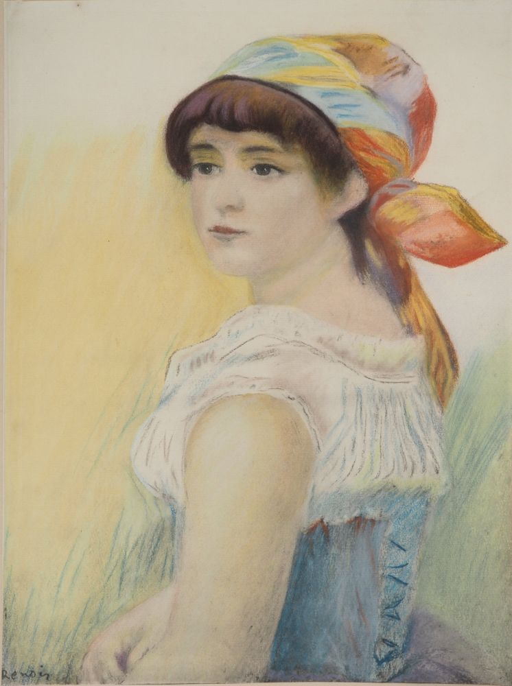 Литография Renoir - La jeune femme au foulard coloré