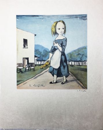 Литография Foujita - La jeune fille au pain (1963)