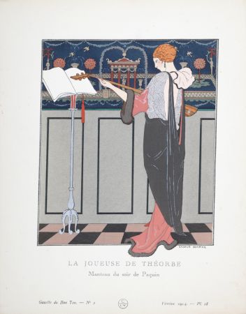 Трафарет Barbier - La Joueuse de Théorbe, 1914