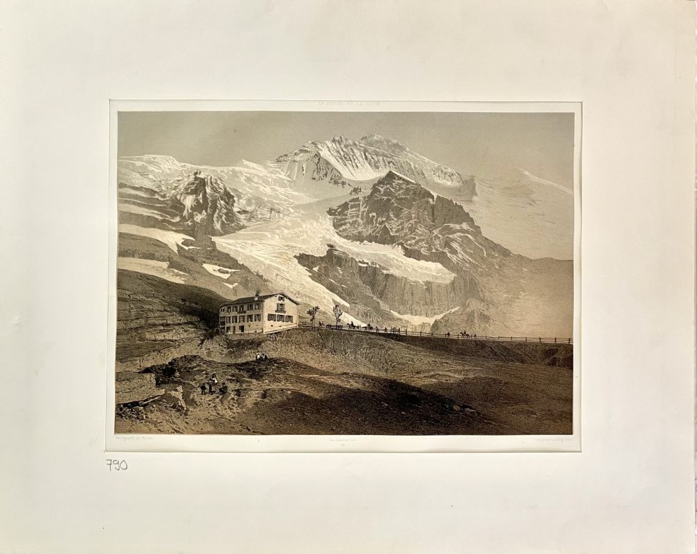 Литография Martens - La Jungfrau Vue de la Petite Scheideck