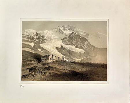 Литография Martens - La Jungfrau Vue de la Petite Scheideck