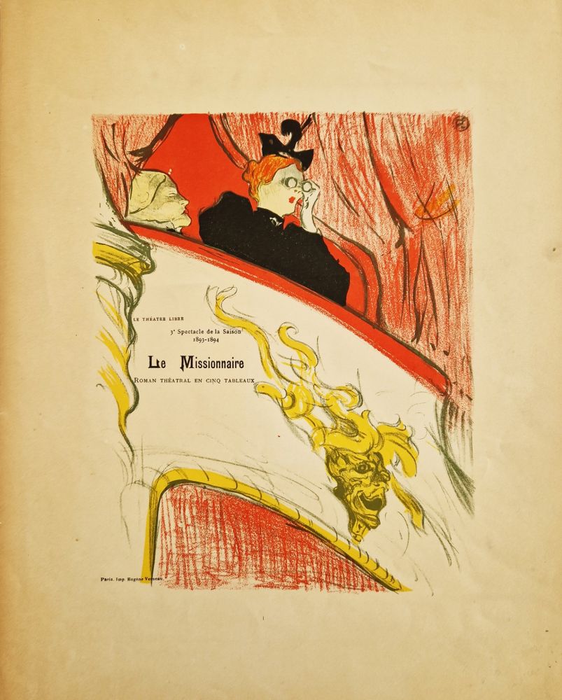 Литография Toulouse-Lautrec - La Loge au mascaron doré