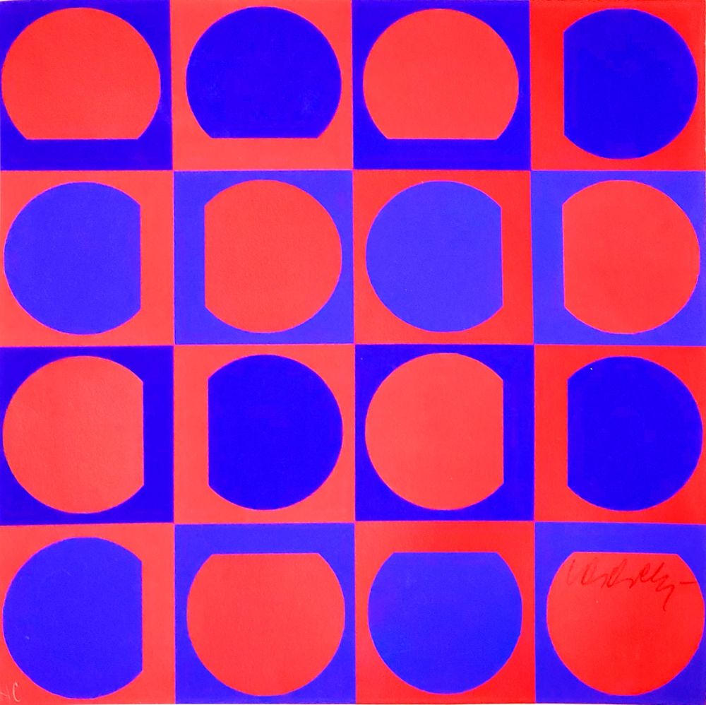 Сериграфия Vasarely - La Lune en rodage (signée par l'artiste)