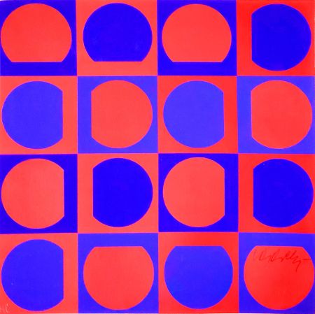 Сериграфия Vasarely - La Lune en rodage (signée par l'artiste)