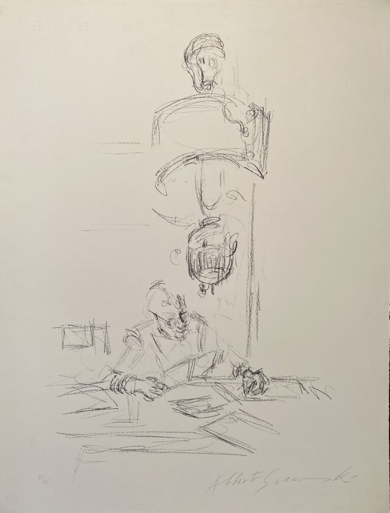 Литография Giacometti - La mère de l'artiste lisant sous la lampe à Stampa III