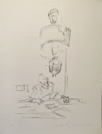 Литография Giacometti - La mère de l'artiste lisant sous la lampe à Stampa III