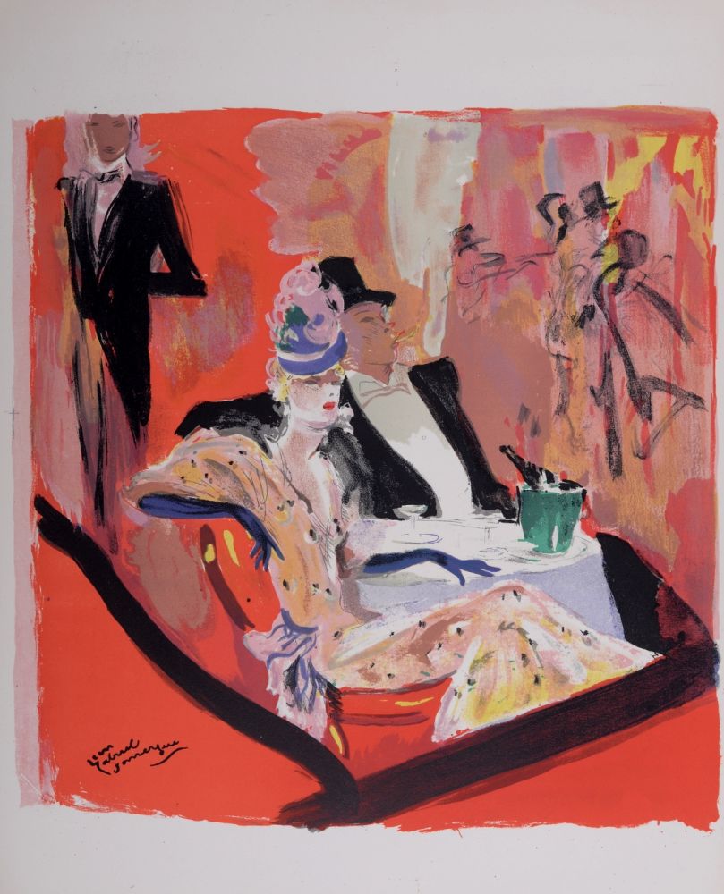 Литография Domergue - La Parisienne : Chez Maxim's, 1956