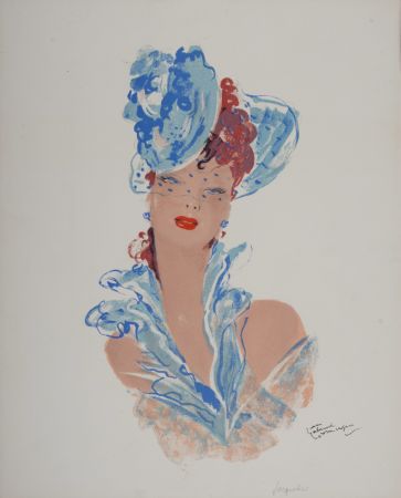 Литография Domergue - La Parisienne : Jacqueline, 1956
