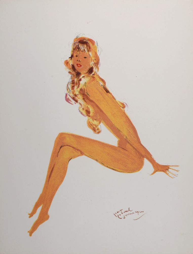 Литография Domergue - La Parisienne : Sylvie, 1956