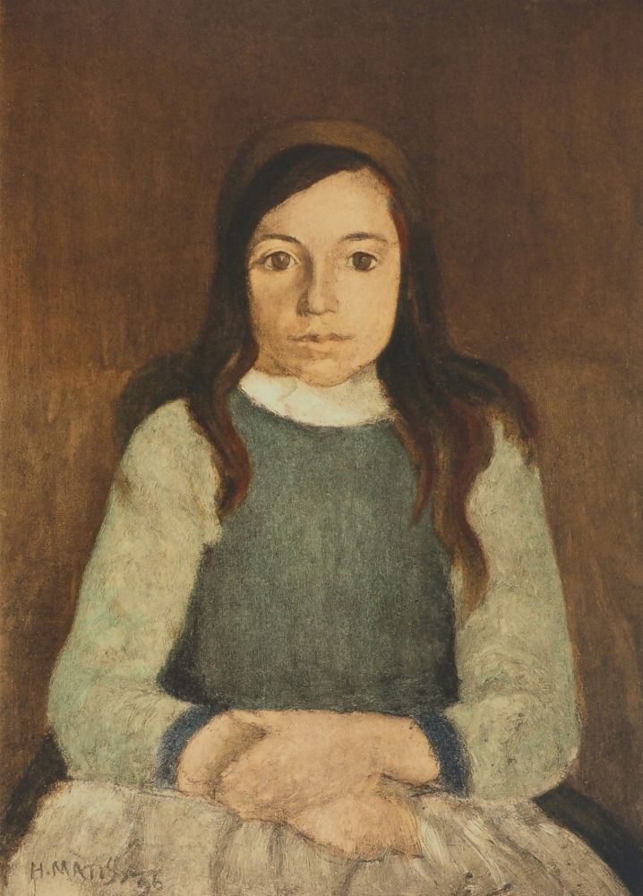 Литография Matisse - La petite fille au serre-tête (Nini Bétron)