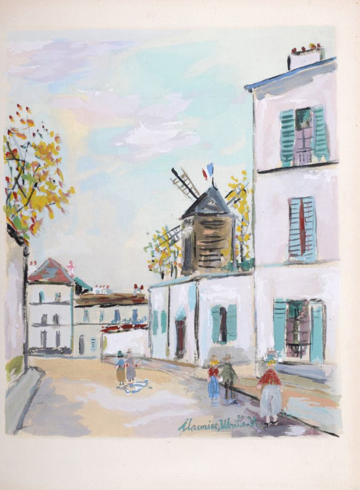 Трафарет Utrillo - La petite rue de Montmartre, 1950