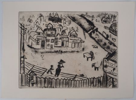 Гравюра Chagall - La petite ville