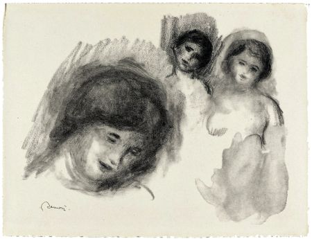 Литография Renoir - La Pierre au trois croquis