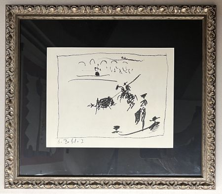 Литография Picasso - LA PIQUE (A los toros). Lithographie originale (1961)
