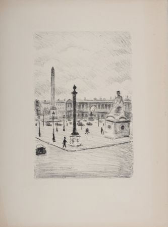 Литография Marquet - La Place de la Concorde, 1950