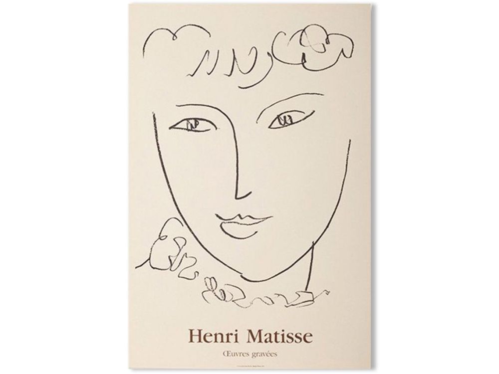 Литография Matisse - LA POMPADOUR. Affiche en lithographie pour l'exposition de 1951.