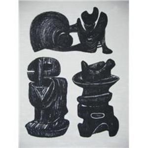 Литография Moore - La Poésie Three Sculptural Forms