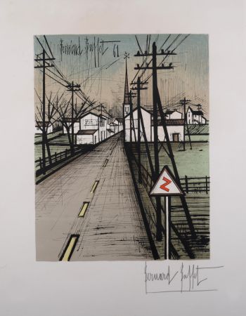 Литография Buffet - La route, 1962 - Hand-signed!
