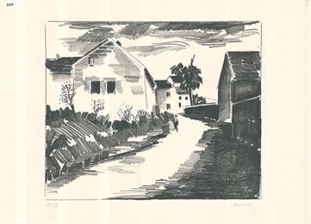 Литография Vlaminck - La route de Nesles