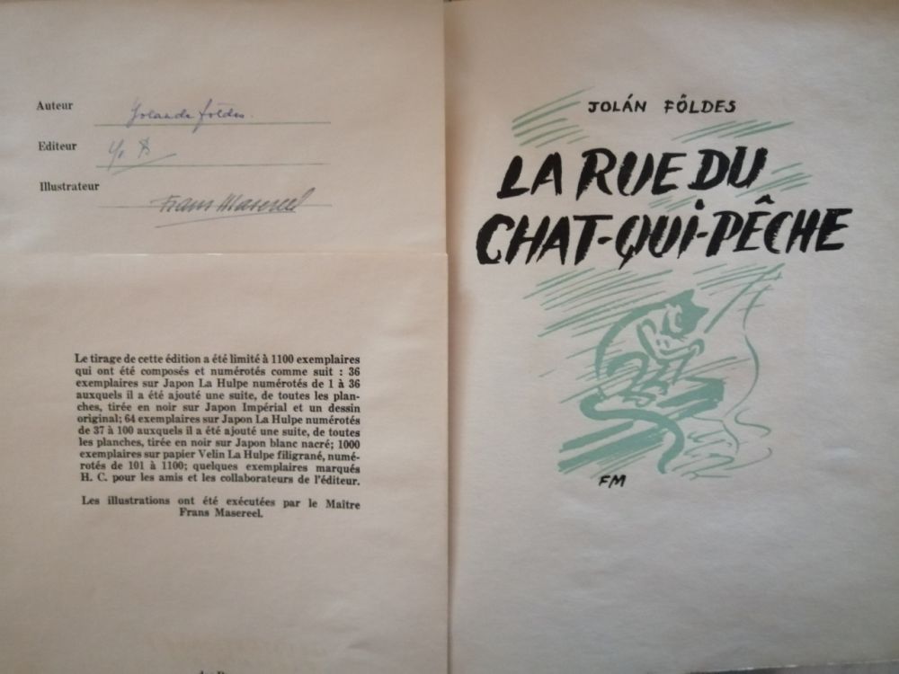 Иллюстрированная Книга Masereel - La Rue du Chat-qui-pêche 