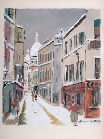Трафарет Utrillo - La Rue Saint-Rustique, Montmartre, 1950
