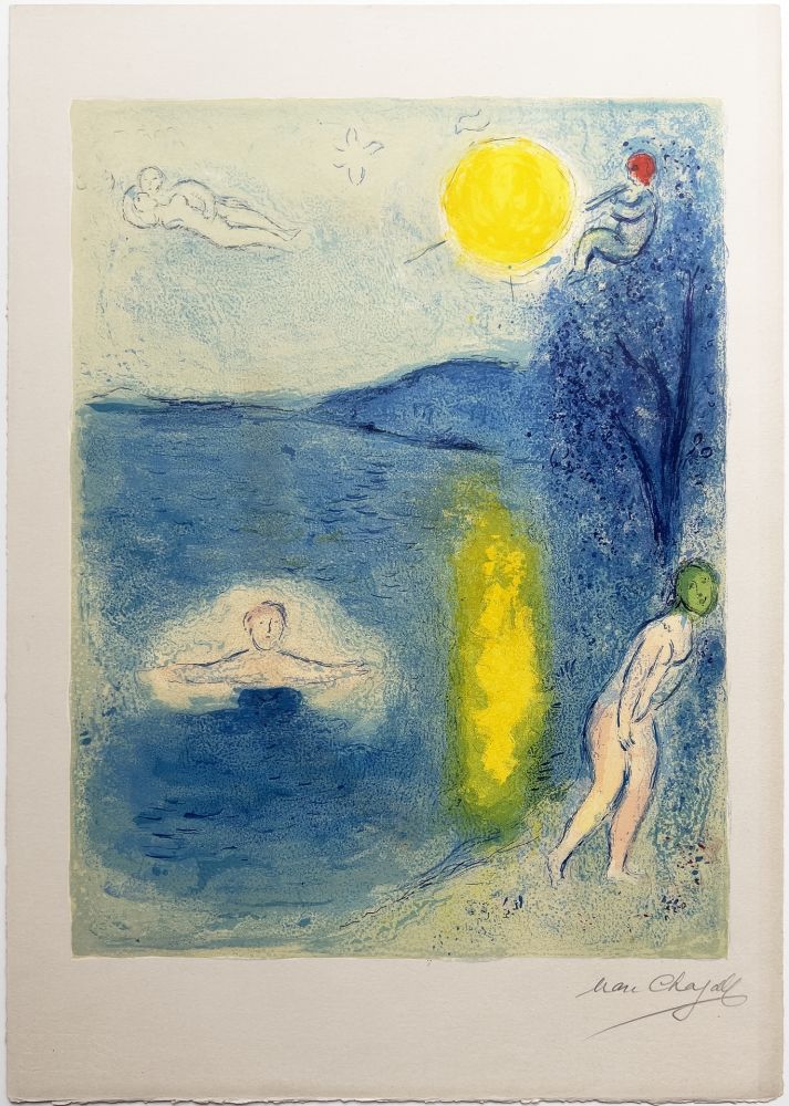 Литография Chagall - LA SAISON D'ÉTÉ (de la Suite Daphnis & Chloé - 1961)