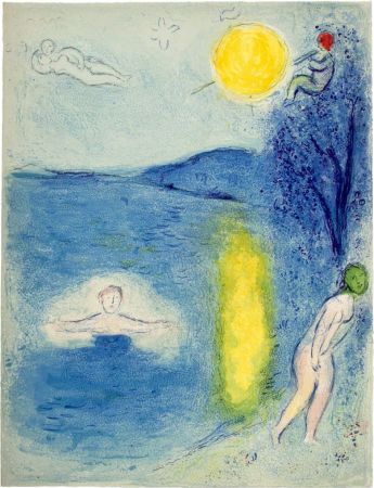 Литография Chagall - LA SAISON D'ÉTÉ (de la Suite Daphnis & Chloé - 1961)