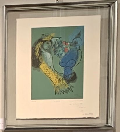 Гравюра На Дереве Chagall - La sirène 
