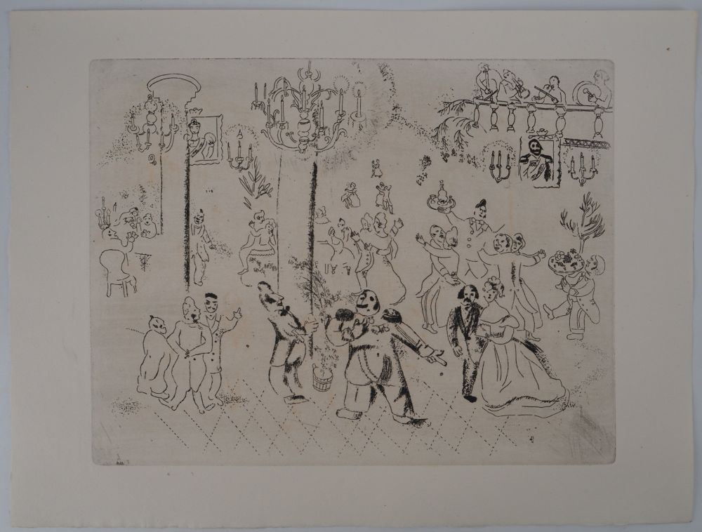 Гравюра Chagall - La soirée chez le gouverneur