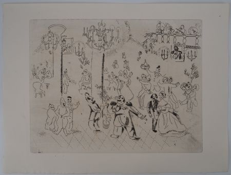 Гравюра Chagall - La soirée chez le gouverneur