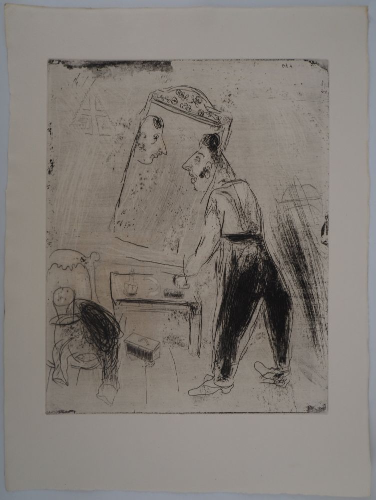 Гравюра Chagall - La toilette de Tchitchikov