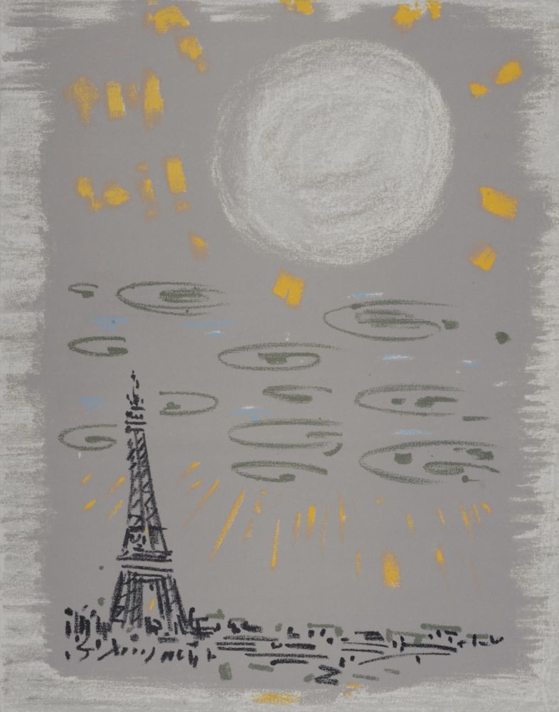 Литография Masson - La Tour Eiffel au ciel gris, 1962