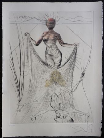 Гравюра Dali - La Venus aux Fourrures Woman Holding Veil